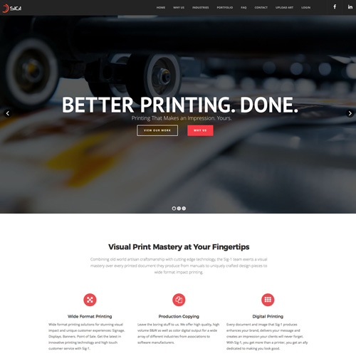 Website design for Sig-1 Printing