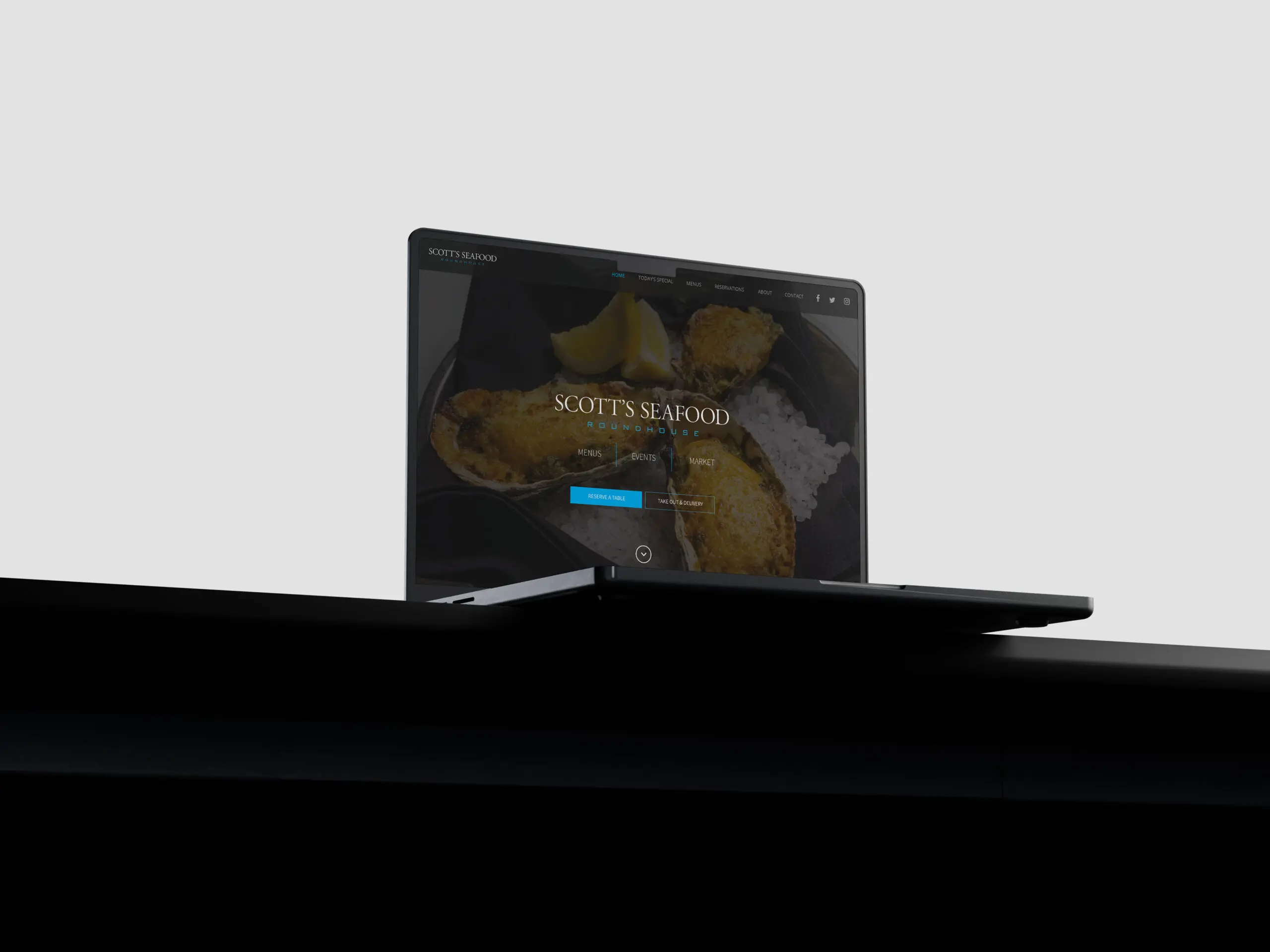 Scotts Seafood Roundhouse website design