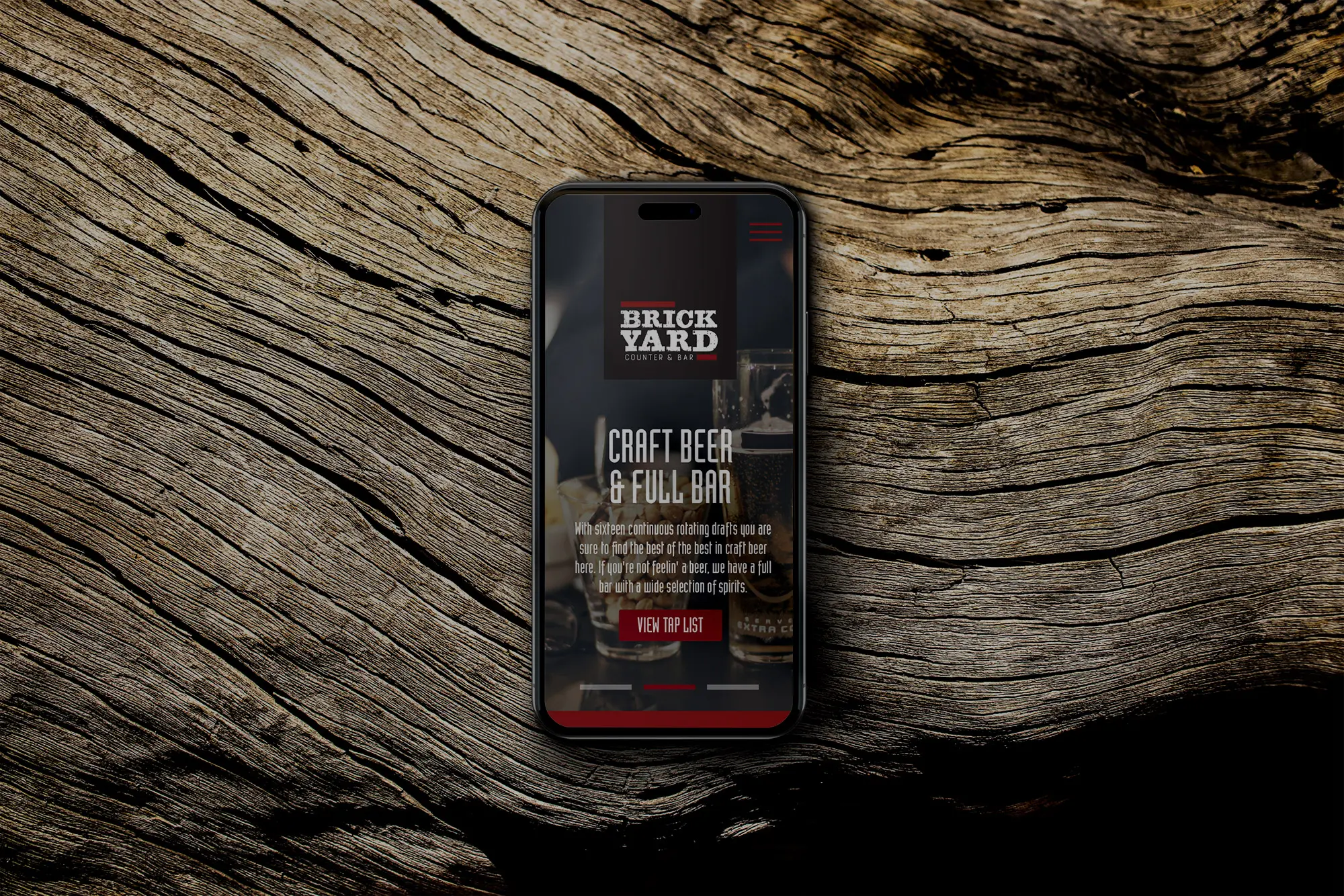 Brickyard website on mobile phone