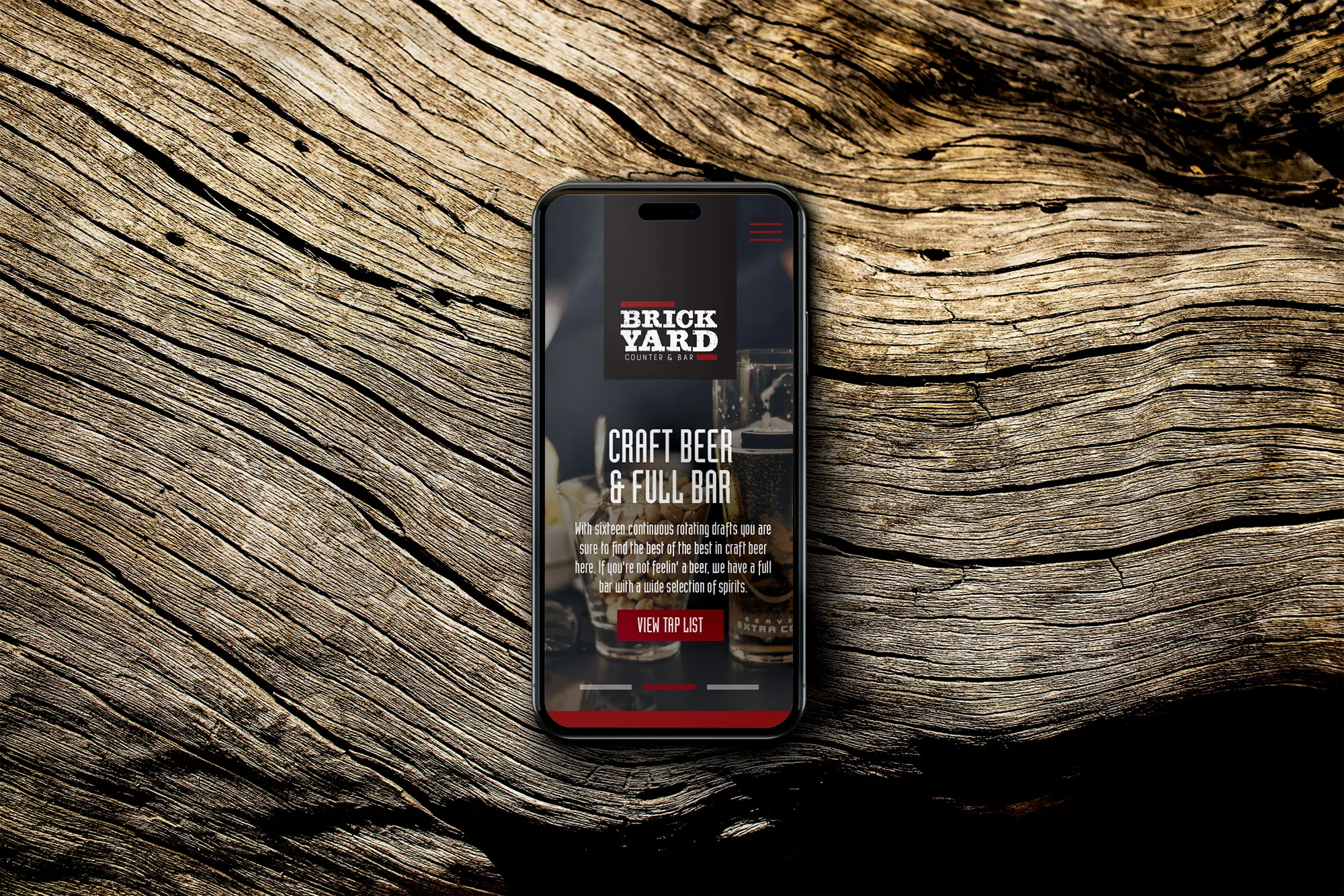 Brickyard website on mobile phone