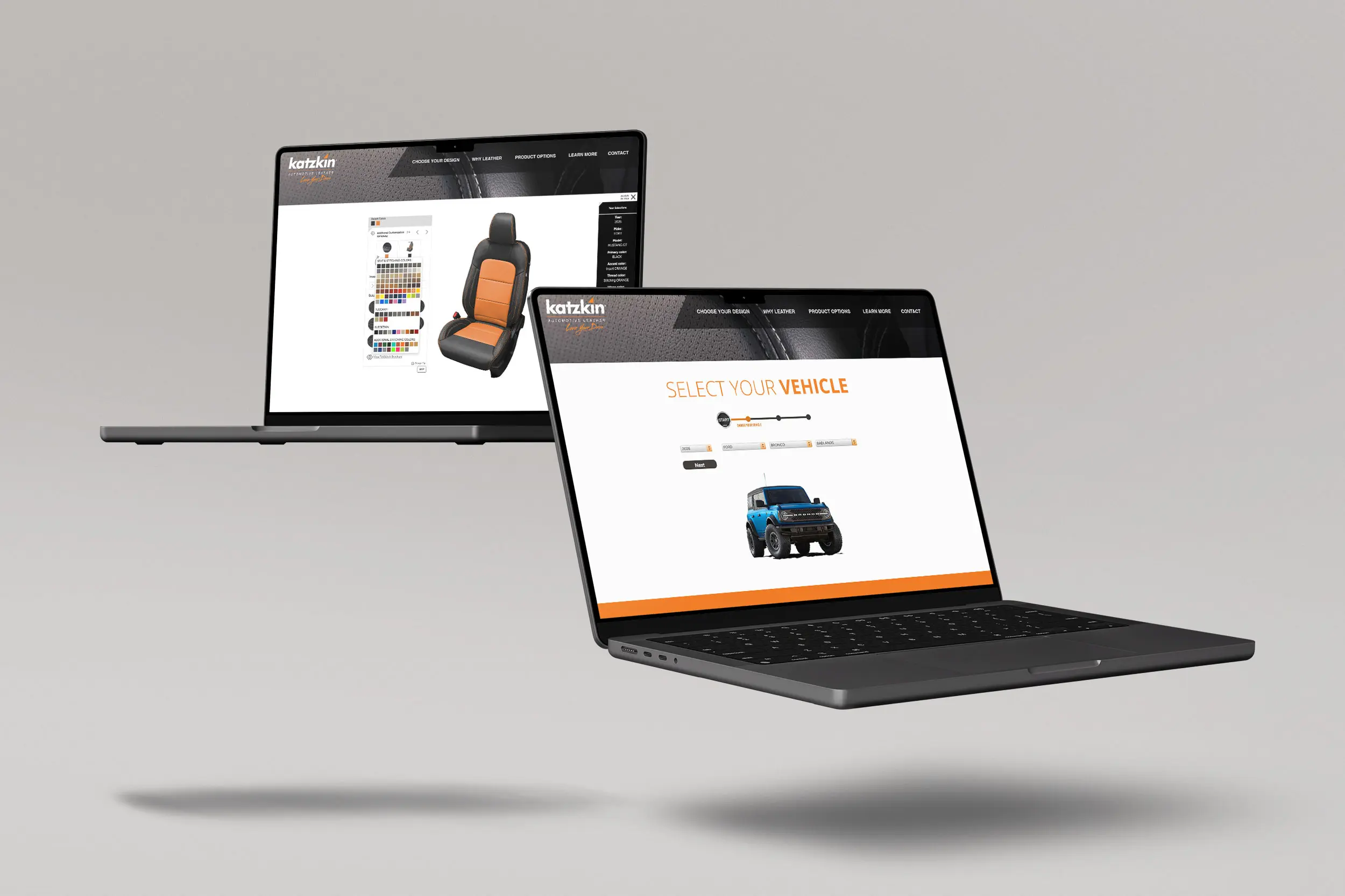 Katzkin design your own leather seat website builder