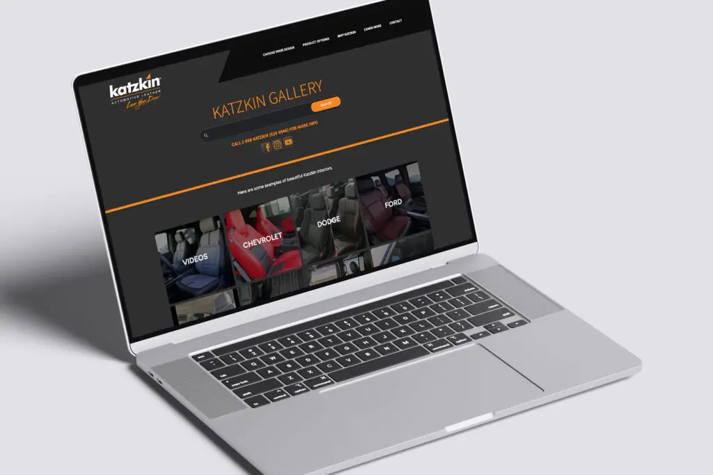Katzkin photo gallery page web page design
