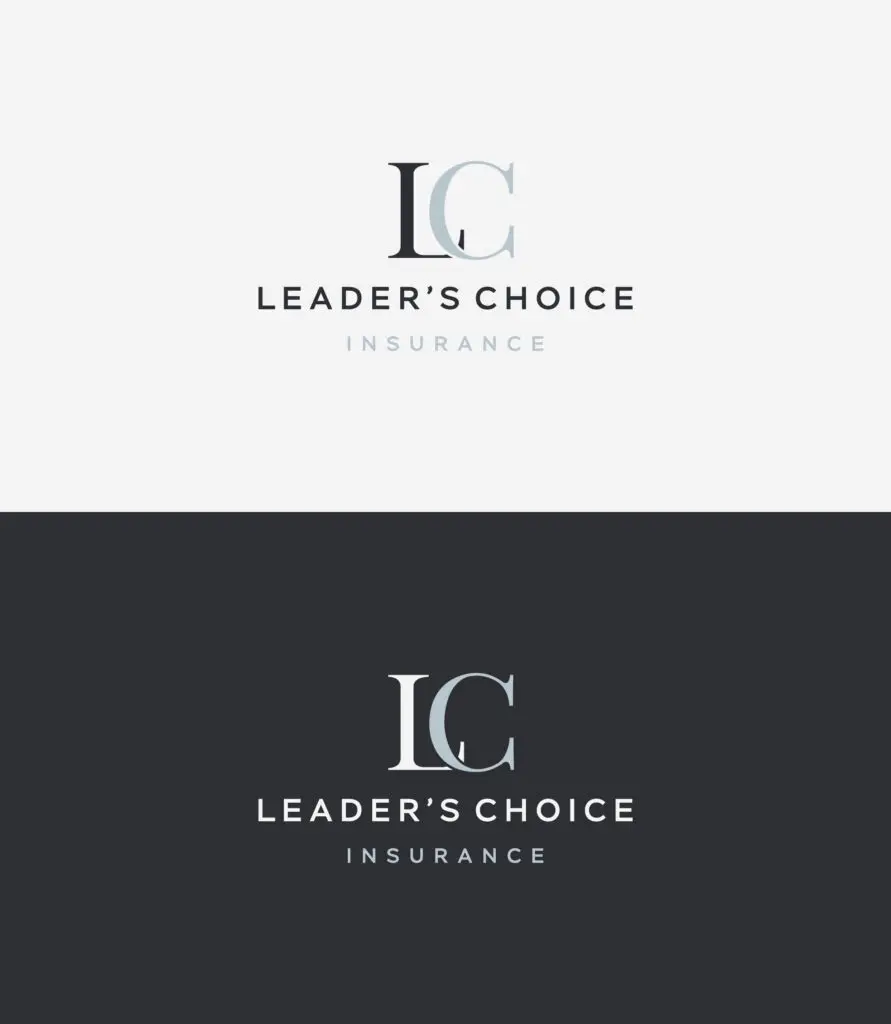 Leaders Choice logo shown on light and dark bacgkrounds