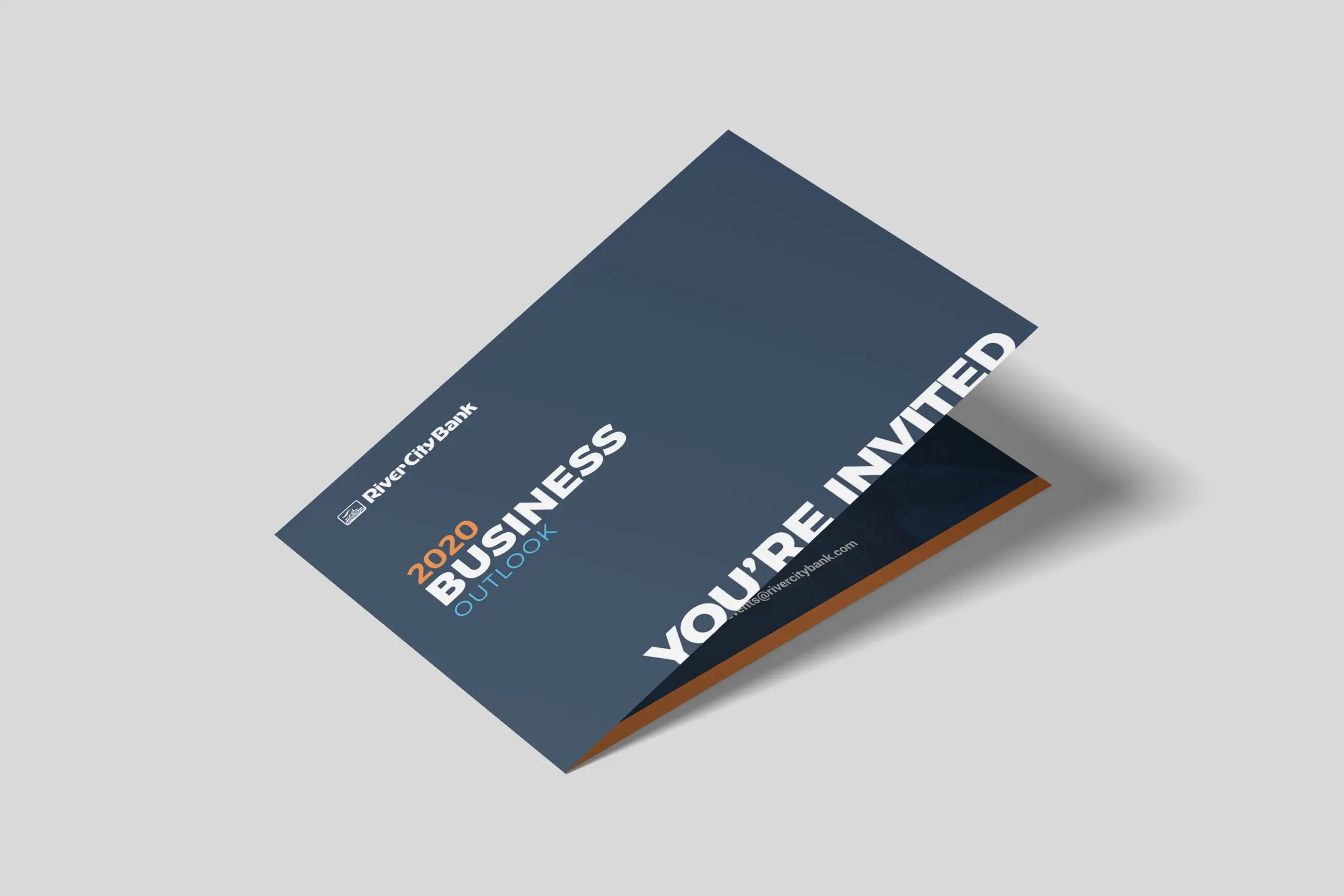 River City Bank printed program cover design for a bank event