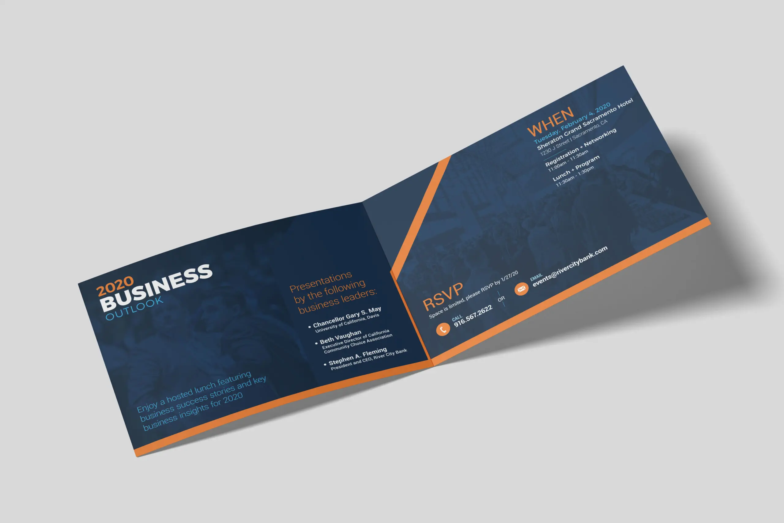 River City Bank printed program design for a bank event