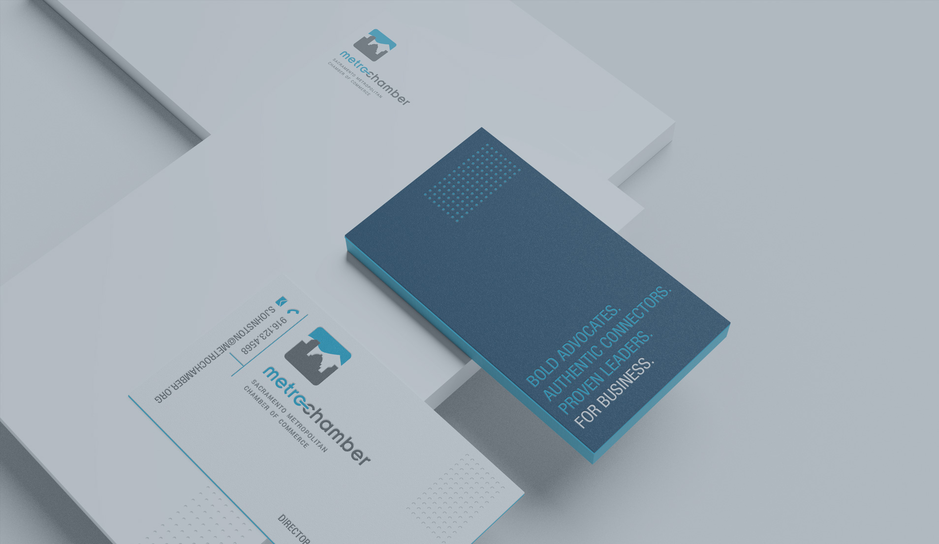 Sacramento Metro Chamber of Commerce business cards and print system