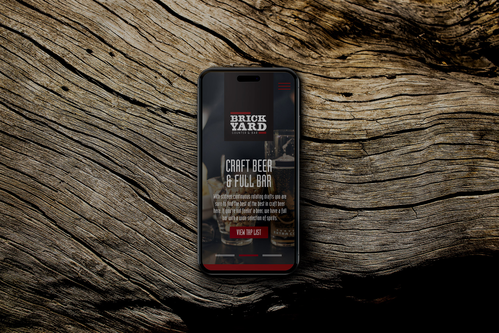 Brickyard website on mobile phone
