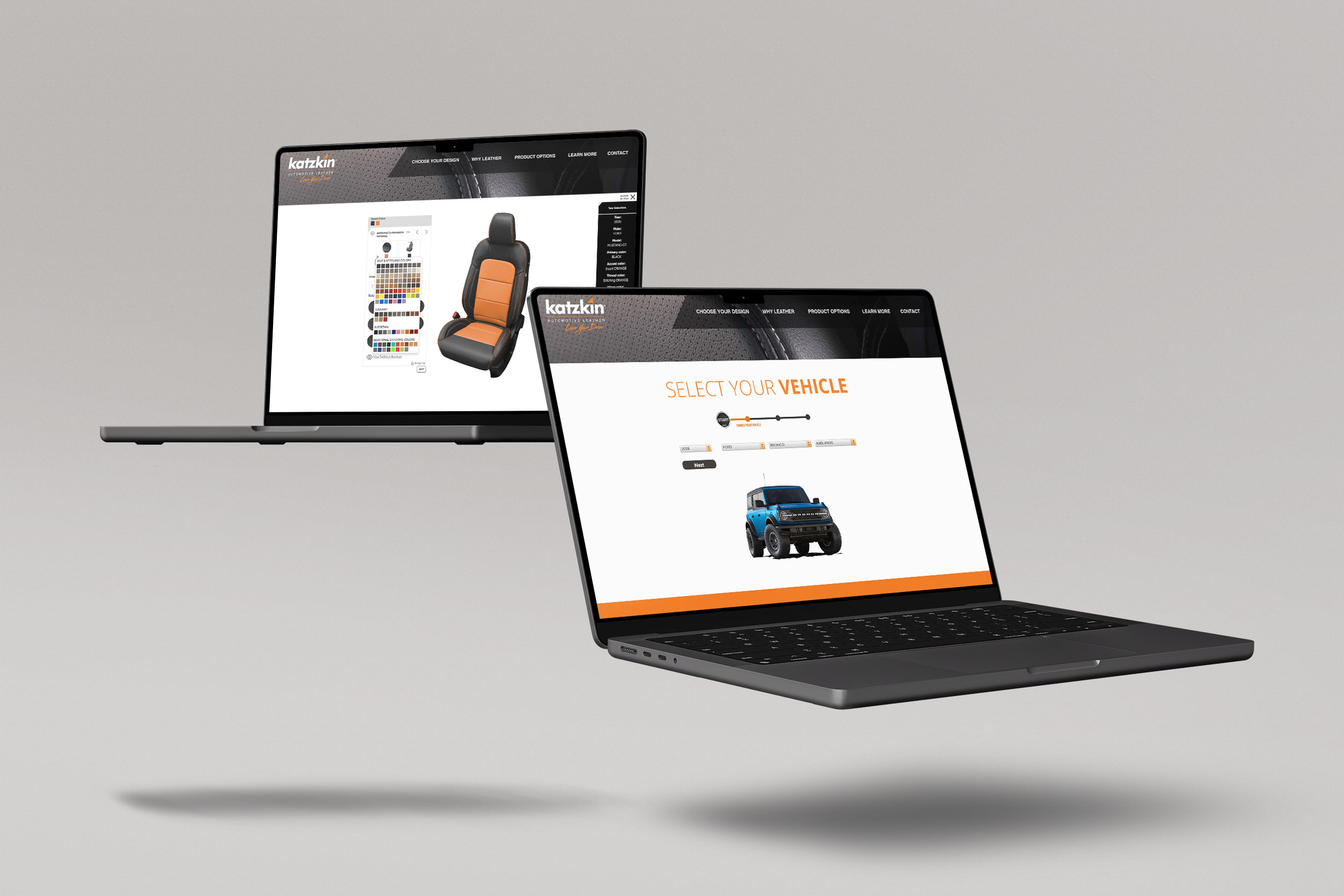 Katzkin design your own leather seat website builder